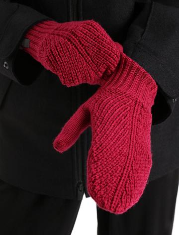 Cherry / Espresso Women's Icebreaker Unisex Merino Waypoint Mittens Gloves | USA 1504ZUTG